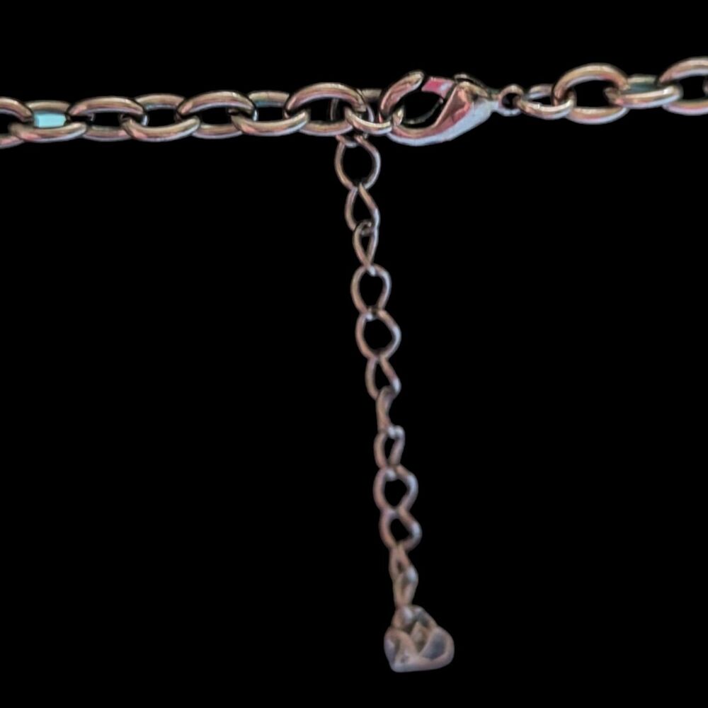 Gold Tone Statement Bib Necklace with Faceted Crystal Drops - Picture 4 of 4